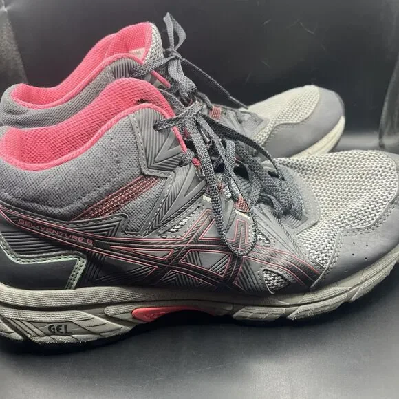 ASICS WOMENS GEL-VENTURE 8 TRAIL RUNNING SHOES CARRIER‎ GREY Pink 10 Hiking - Picture 5 of 8